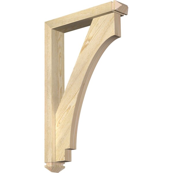 Ekena Millwork Imperial Arts and Crafts Rough Sawn Bracket w/ Offset Brace, Douglas Fir, 4"W x 20"D x 32"H BKT0402X20X32IMP03RDF - main
